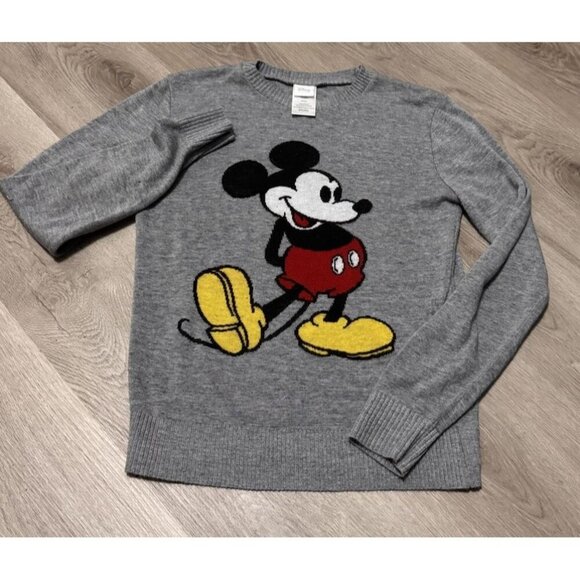 Disney Mickey Mouse Gray Sweater, Size Medium, Official Licensed Merchandise - Picture 1 of 5
